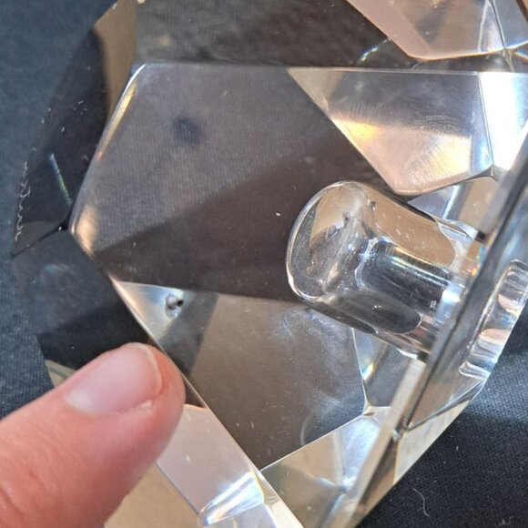 Cartier Cut Crystal Hexagonal Candle Holders, Pair - Picture 8 of 11